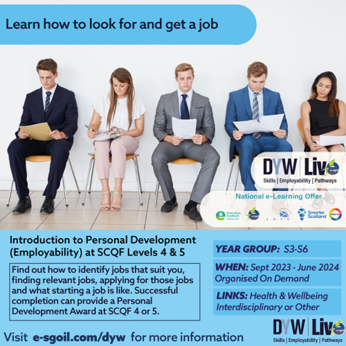 Intro to Personal Development (Employability) at SCQF Levels 4 & 5