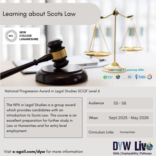 Legal Studies National Progression Award - SCQF 6