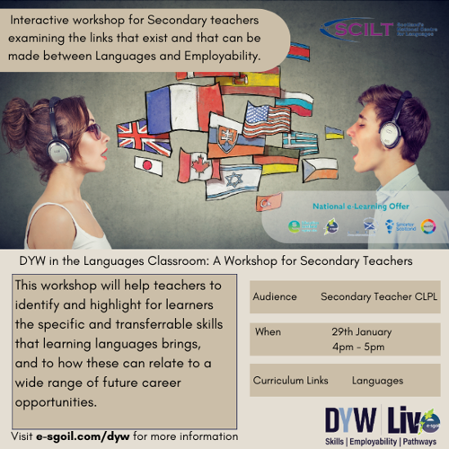 DYW in the Languages Classroom: A Workshop for Secondary Teachers